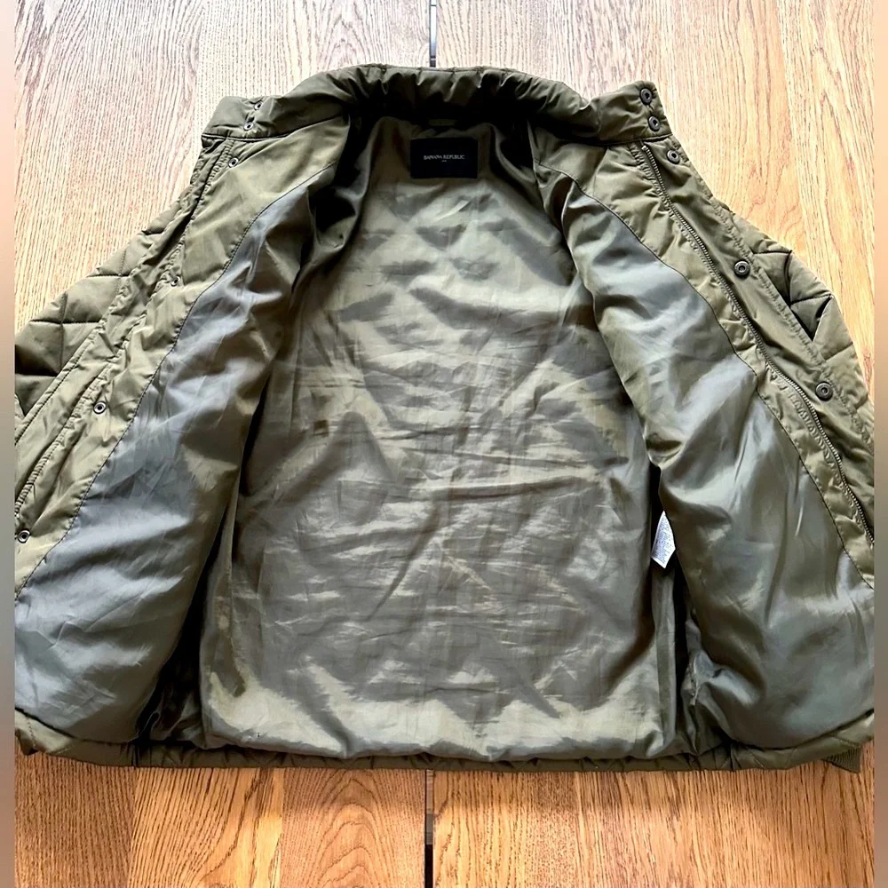 BANANA REPUBLIC HYDRORÉSISTANT DIAMOND QUILTED JACKET Size Small - Picture 6 of 15
